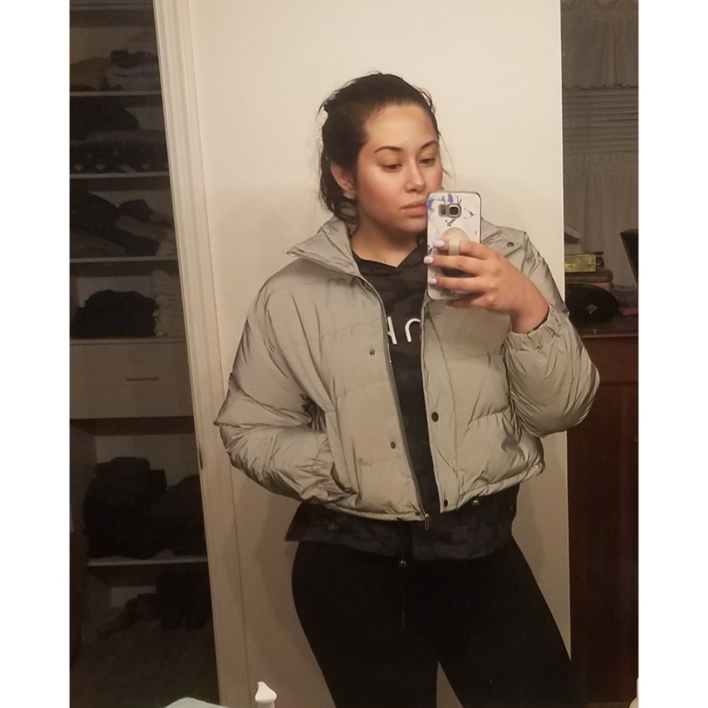 1 LEFT-Reflective Bomber Puff Coat - Picture 5 of 8